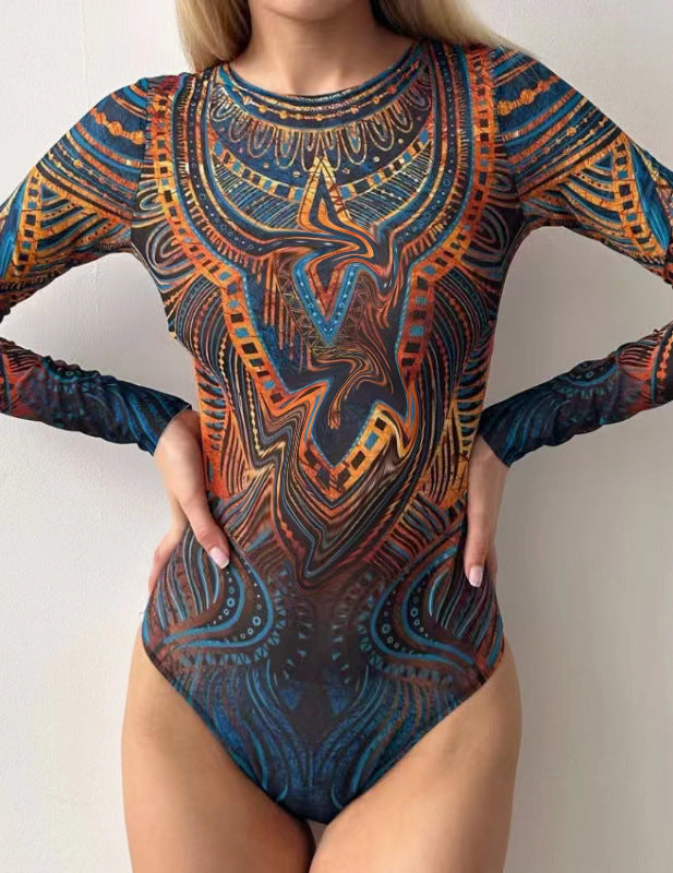 Sporty one-piece swimsuit for women with long sleeves Chic and Style