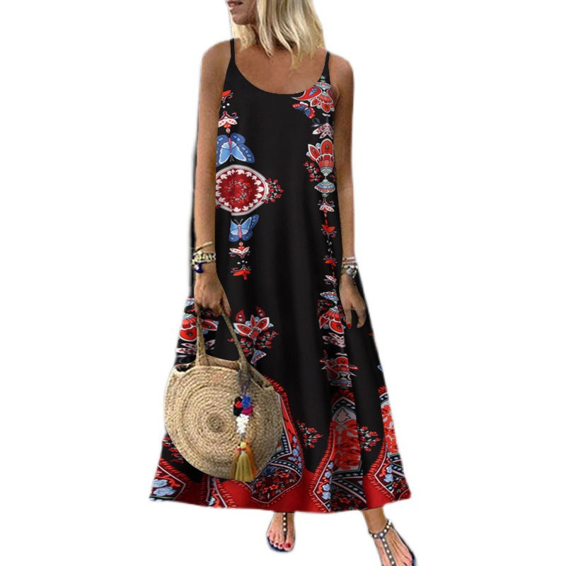 Robe maxi à imprimé ethnique Chic und Stil pour femmes