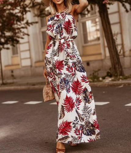 Robe maxi pour femmes avec motif floral et ceinture réglable Chic und Stil