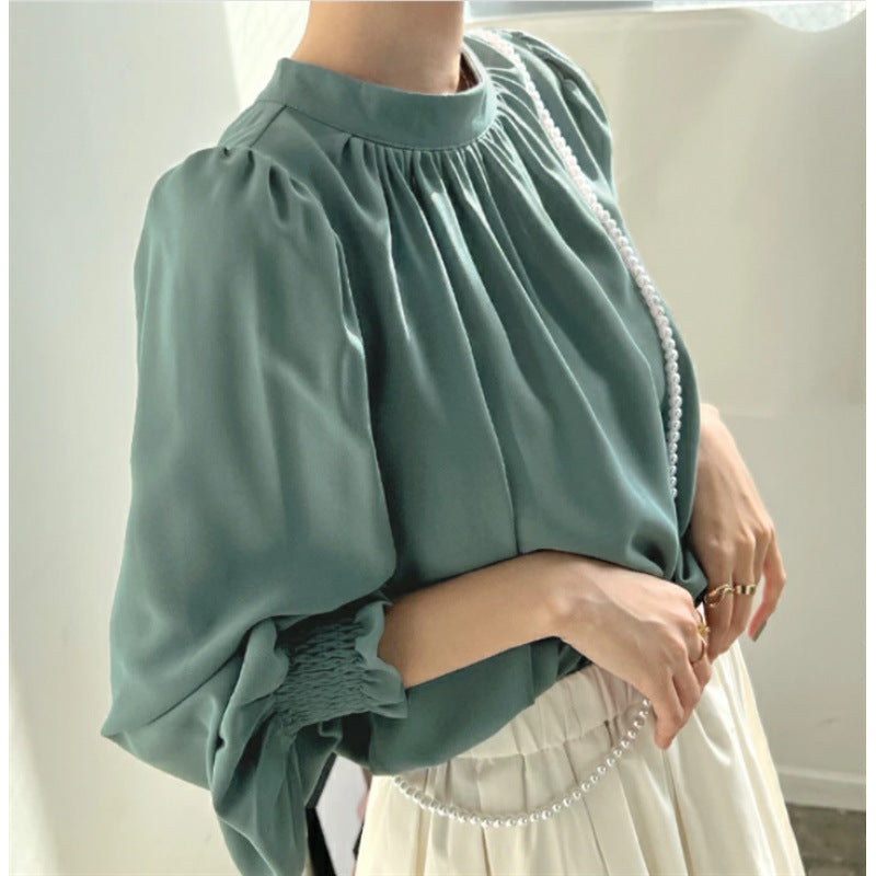Blouse élégante à manches bouffantes pour femmes Chic und Stil