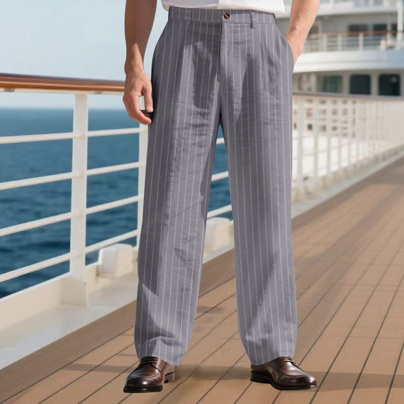 Pantalon de costume pour hommes avec de fins rayures fines Chic und Stil