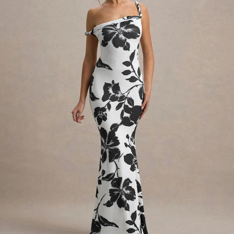 Robe maxi bodycon décolleté off-shoulder Chic und Stil