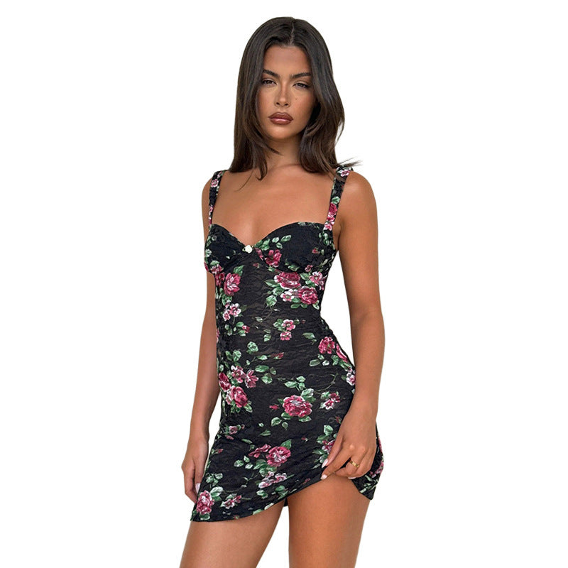 Robe Mini Bodycon à Imprimé Floral Chic und Stil
