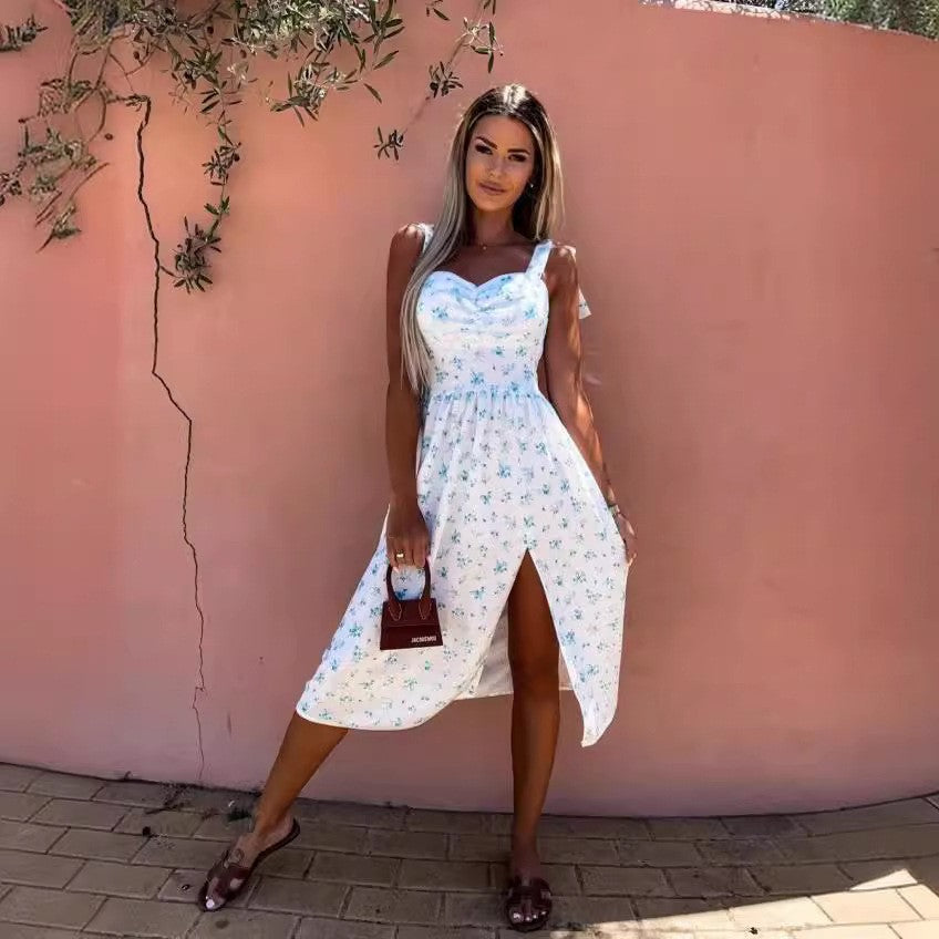 Robe midi à fente haute imprimé floral Chic und Stil
