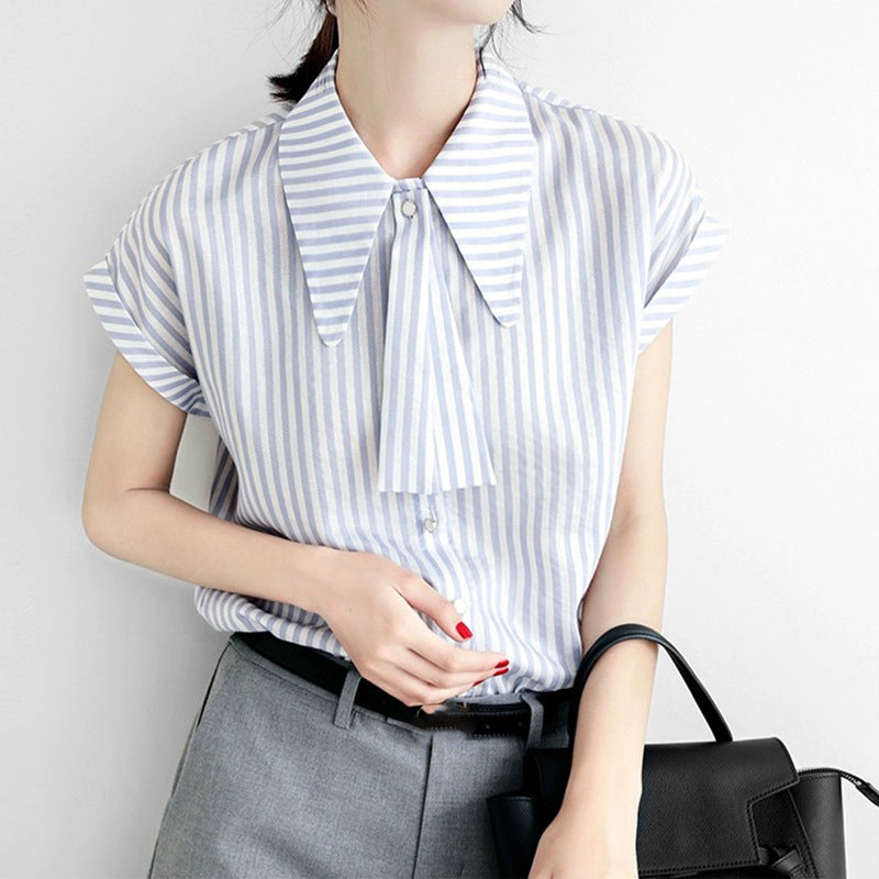 Chemisier rayé à boutons pour femmes avec détail à nouer Chic und Stil