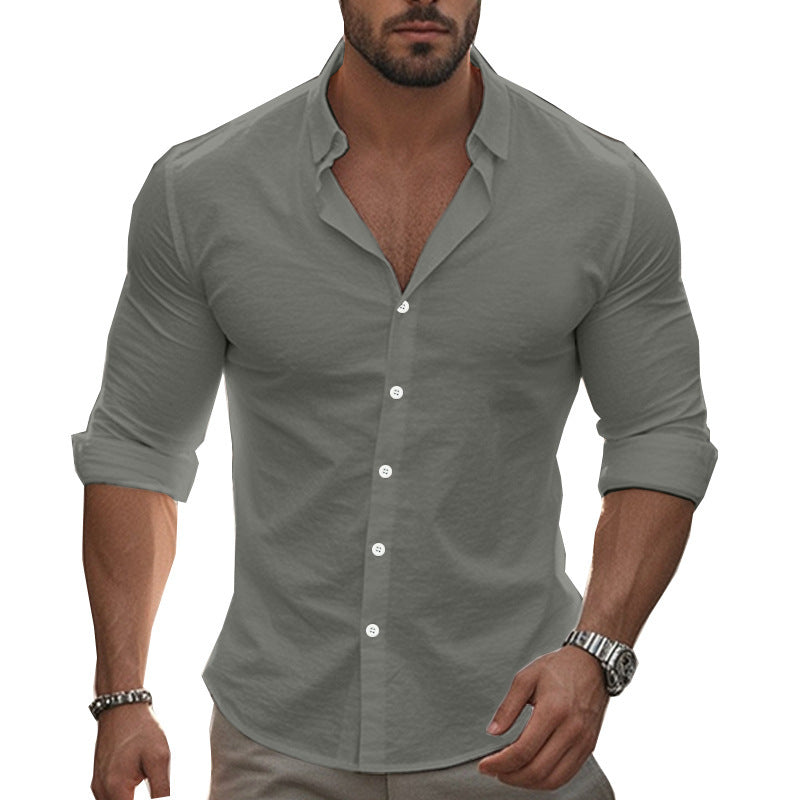 Hommes élégante chemise à manches longues avec surface texturée et col à la mode Chic und Stil