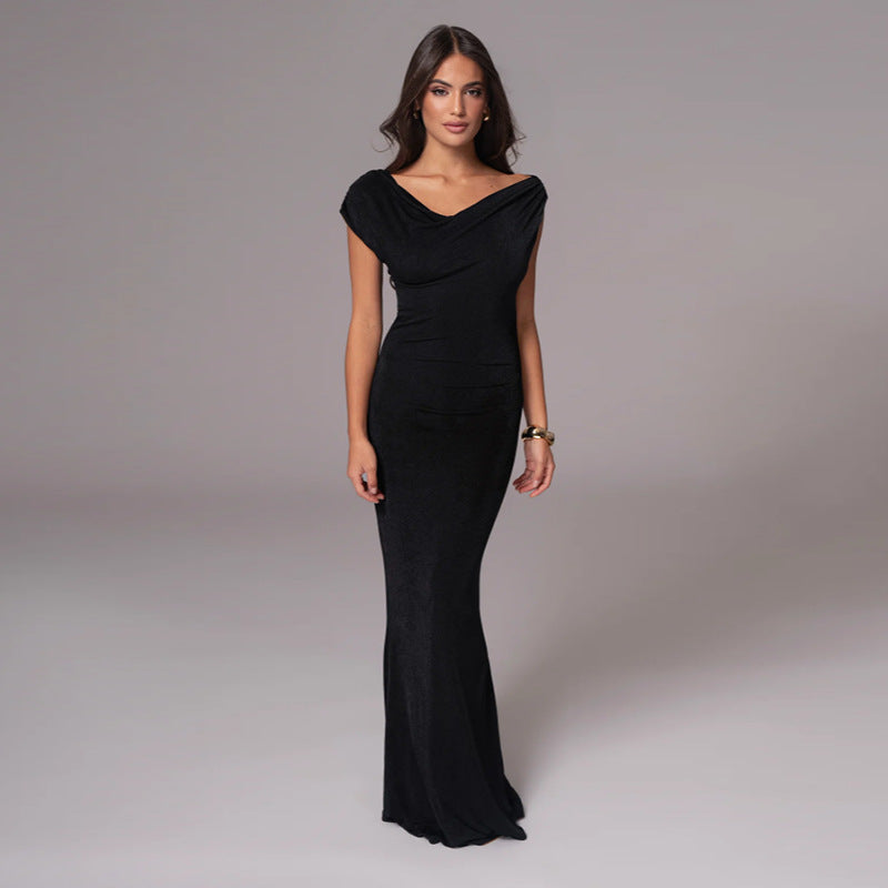 Robe maxi ajustée à épaule unique Chic und Stil