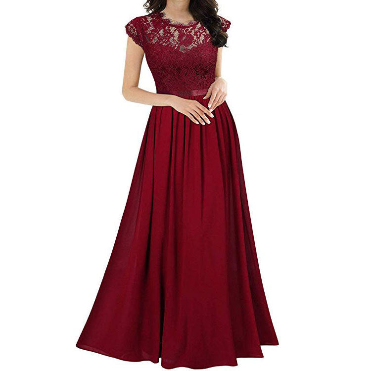 Robe de soirée A-line sans manches en dentelle pour femmes Chic und Stil