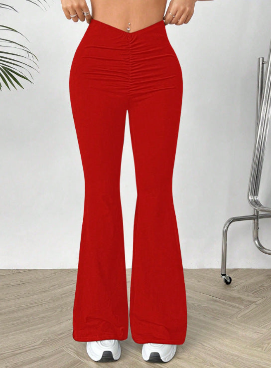 Pantalon bootcut pour dames avec taille haute et fronces Chic und Stil