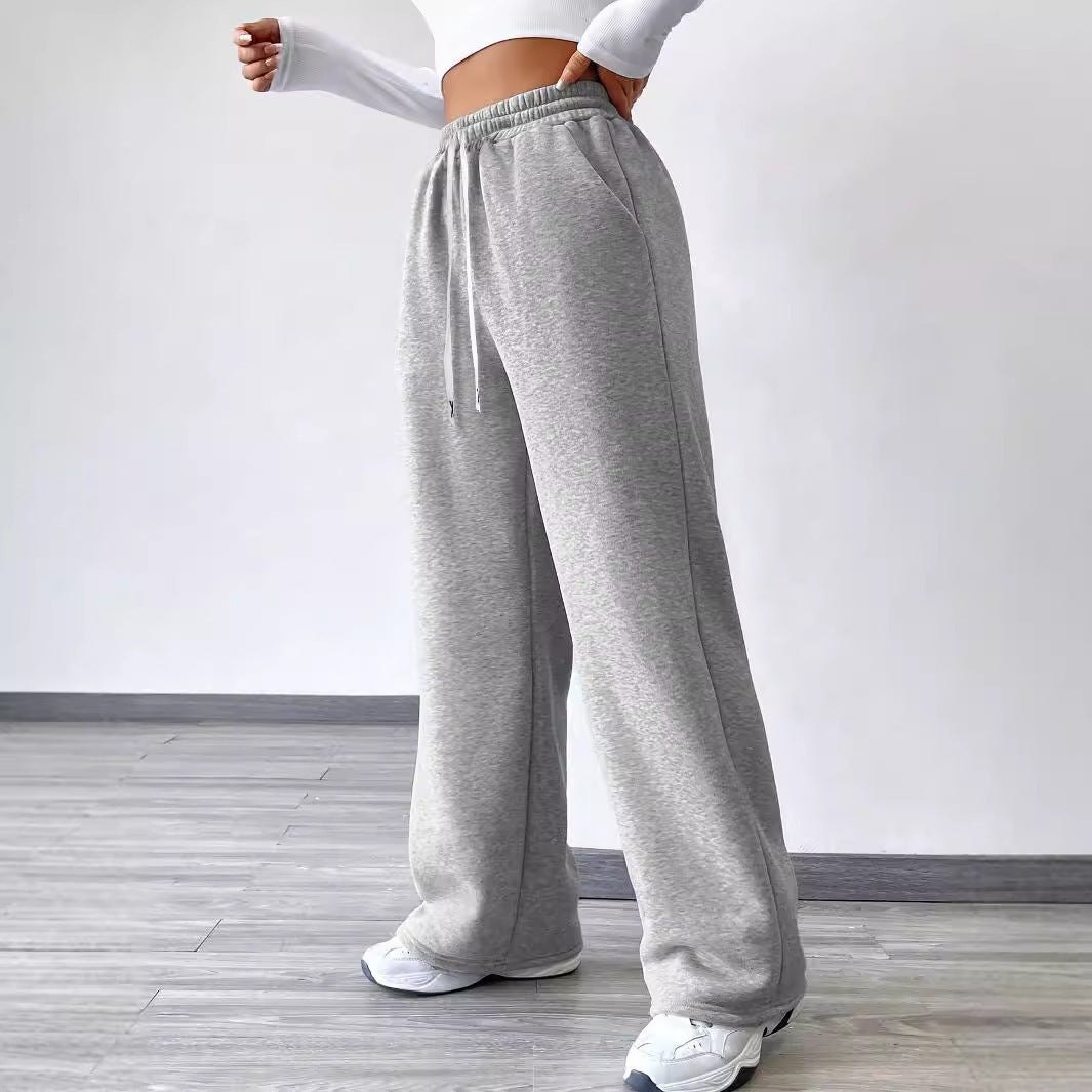Pantalons décontractés pour femmes avec taille élastique et jambe large Chic und Stil