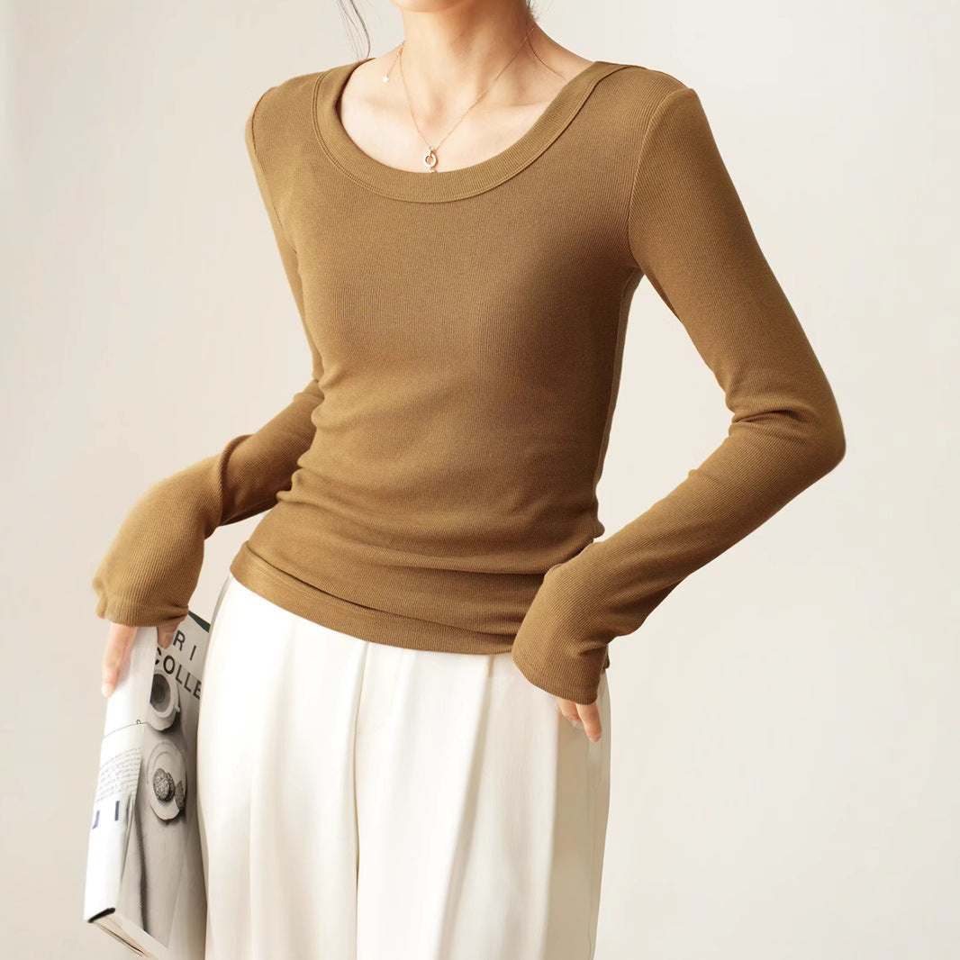 T-shirt à manches longues pour femmes avec col rond moderne Chic und Stil