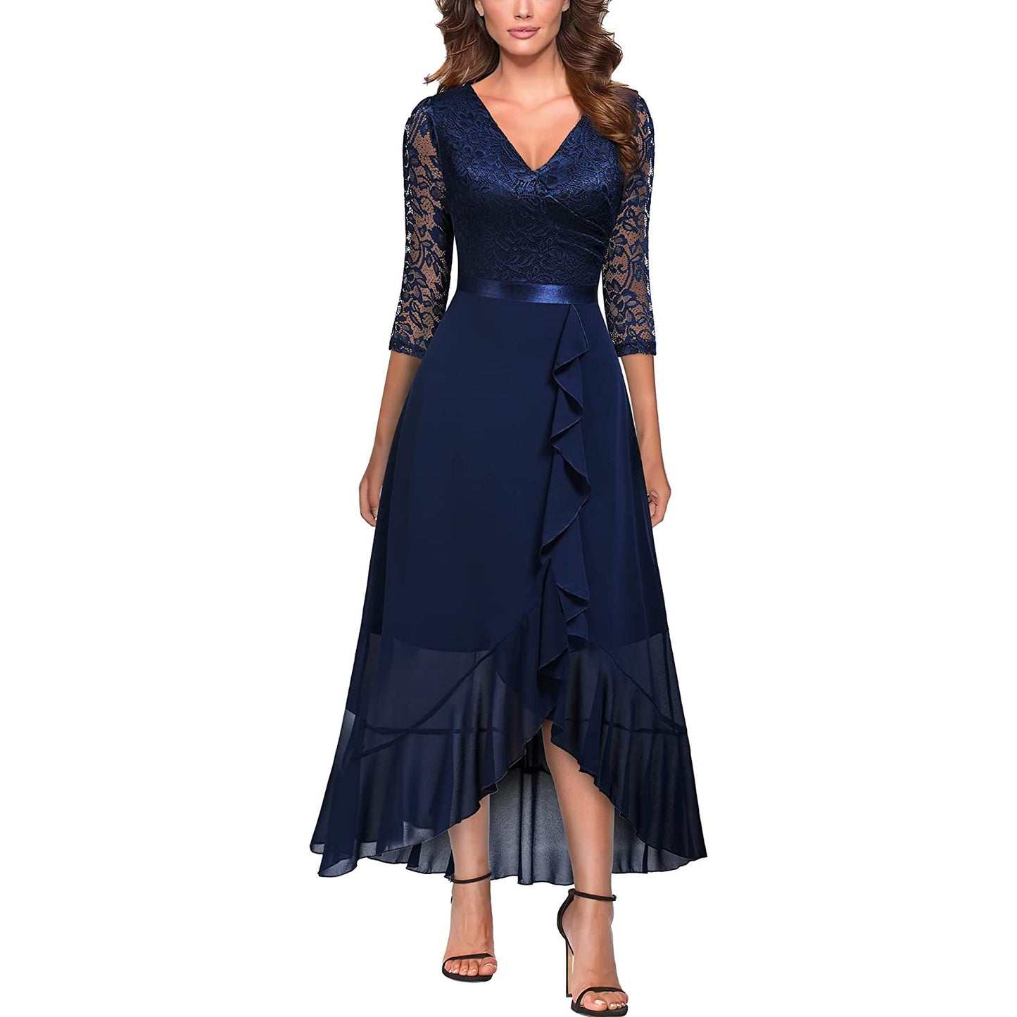 Robe de soirée à volants femme Haute-Basse Chic und Stil