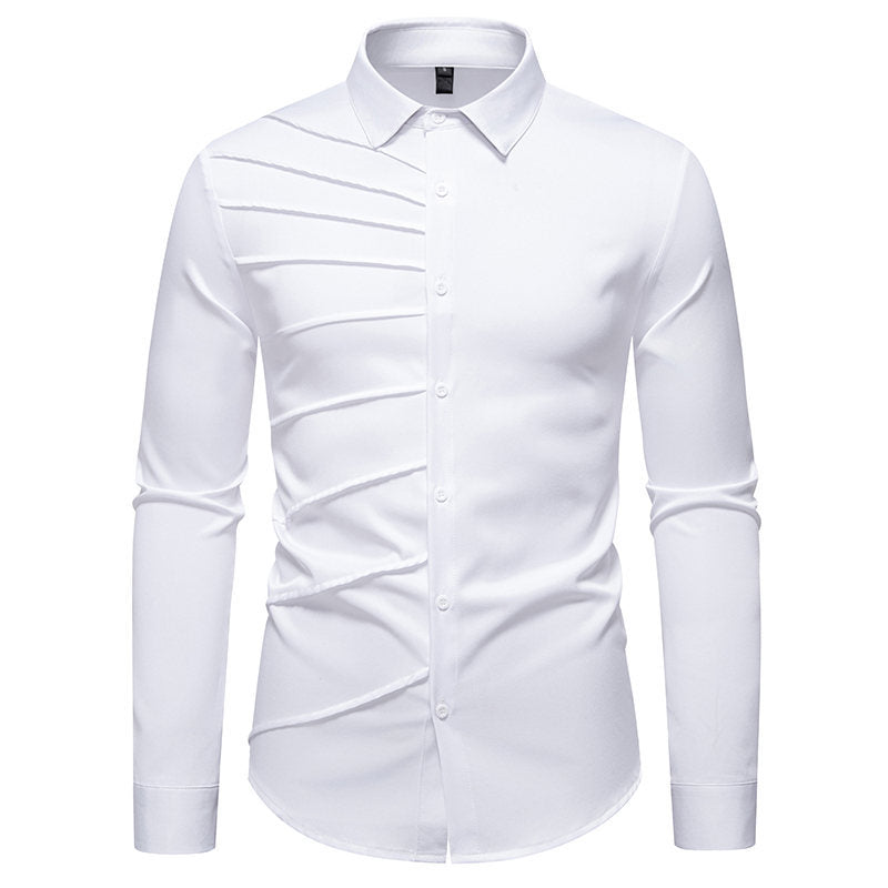 Chemise à manches longues pour homme avec design côtelé à la mode Chic und Stil