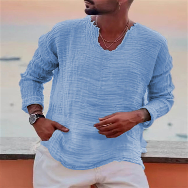 Chemise en lin décontractée pour hommes Chic und Stil