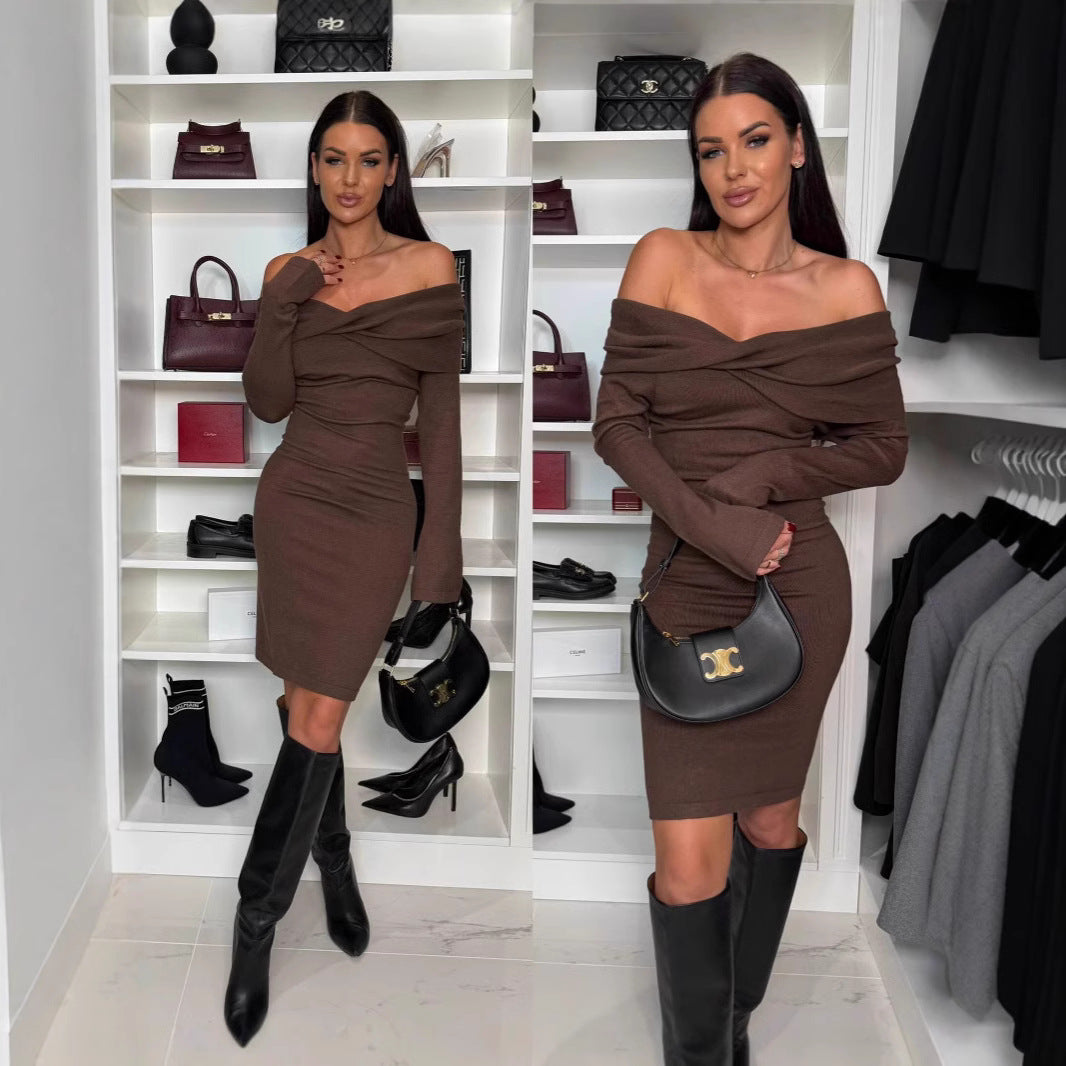 Robe midi bodycon off-shoulder Chic und Stil