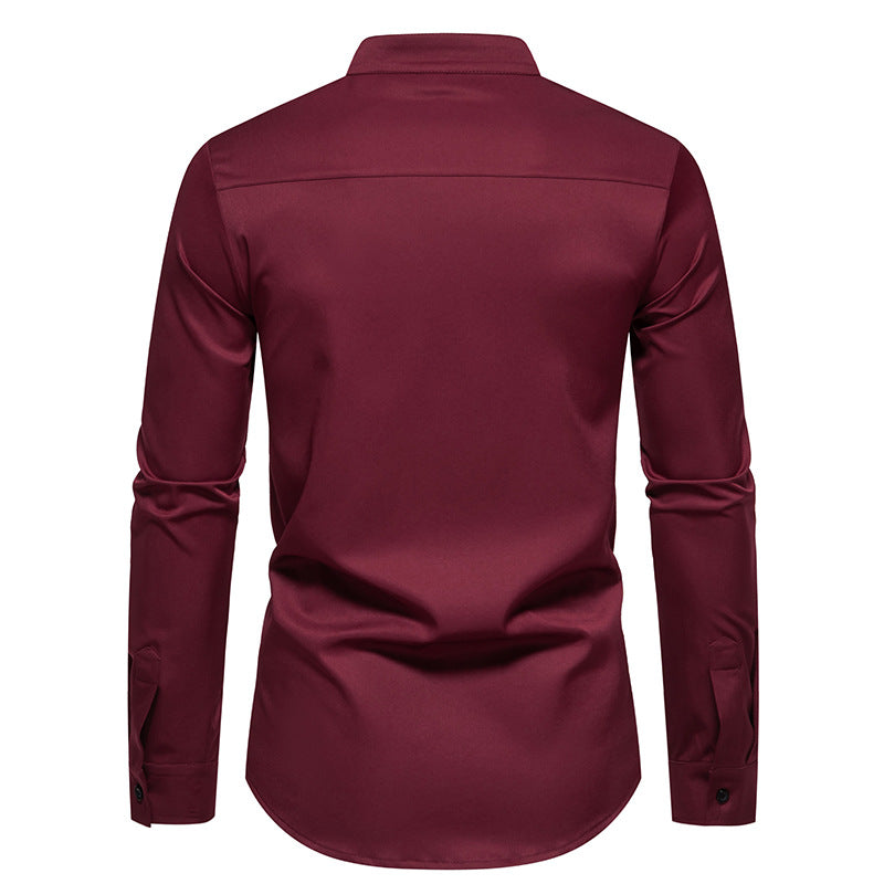 Chemise à manches longues élégante pour hommes avec un joli design de bloc de couleur Chic und Stil