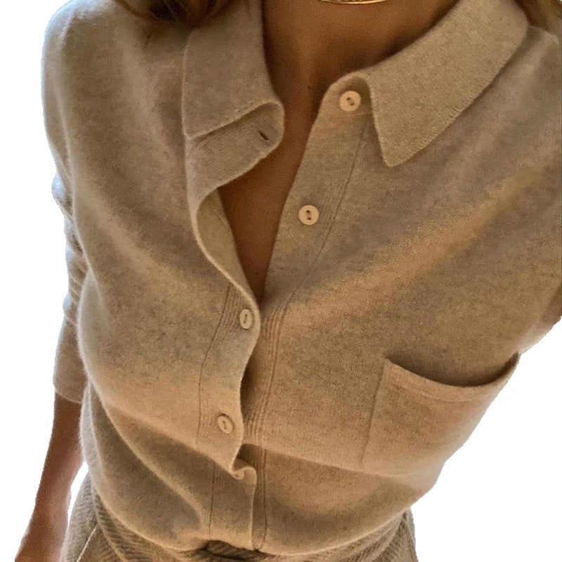 Blouse en laine douce pour femmes avec patte de boutonnage Chic und Stil