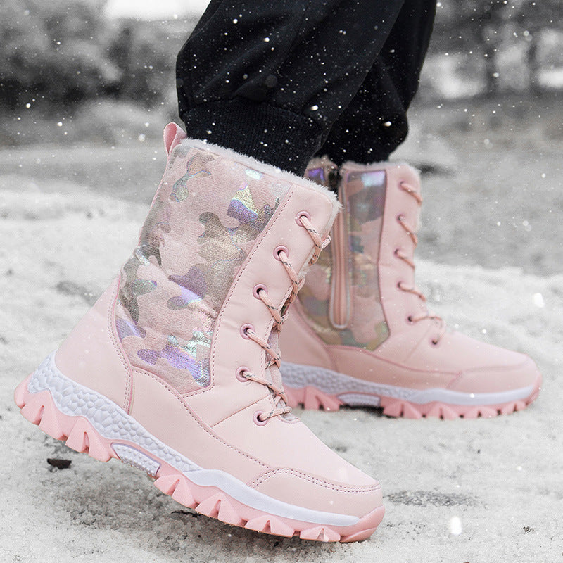 Bottes d'hiver pour femmes rembourrées avec semelle antidérapante et design à la mode Chic und Stil