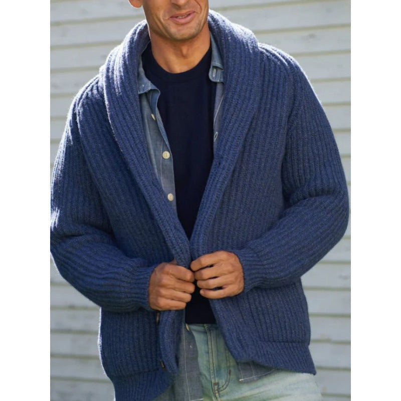 Cardigan en tricot pour hommes avec revers drapé Chic und Stil