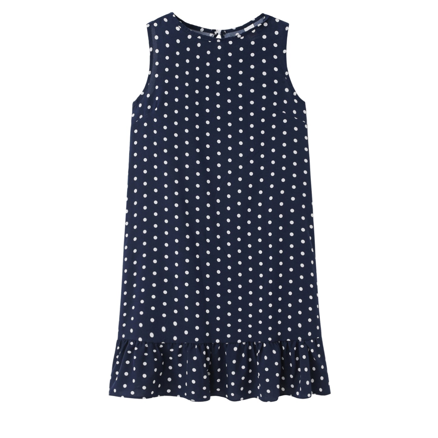 Robe shift à pois d'été pour femmes avec ourlet à volants Chic und Stil
