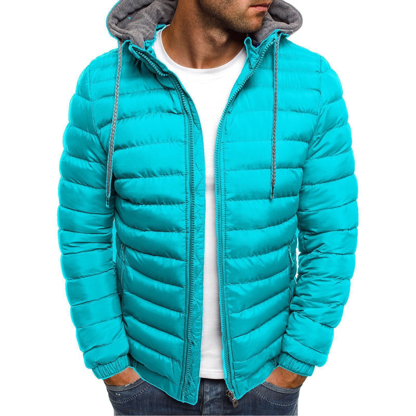 Hommes Veste matelassée légère avec capuche amovible et intérieur doux Chic und Stil