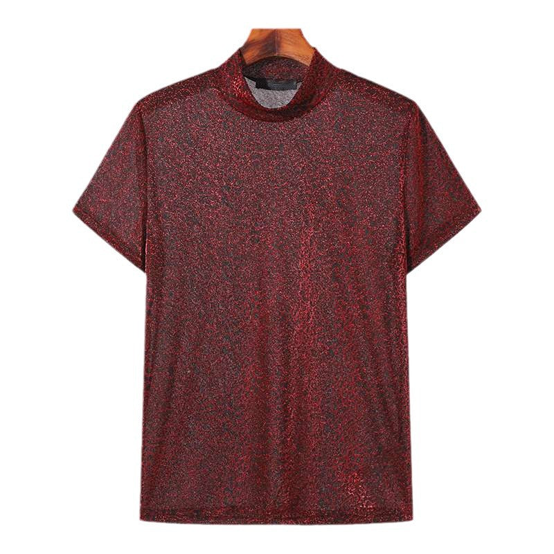 T-shirt pour hommes à manches courtes avec un design moderne paillettes et une coupe tendance Chic und Stil