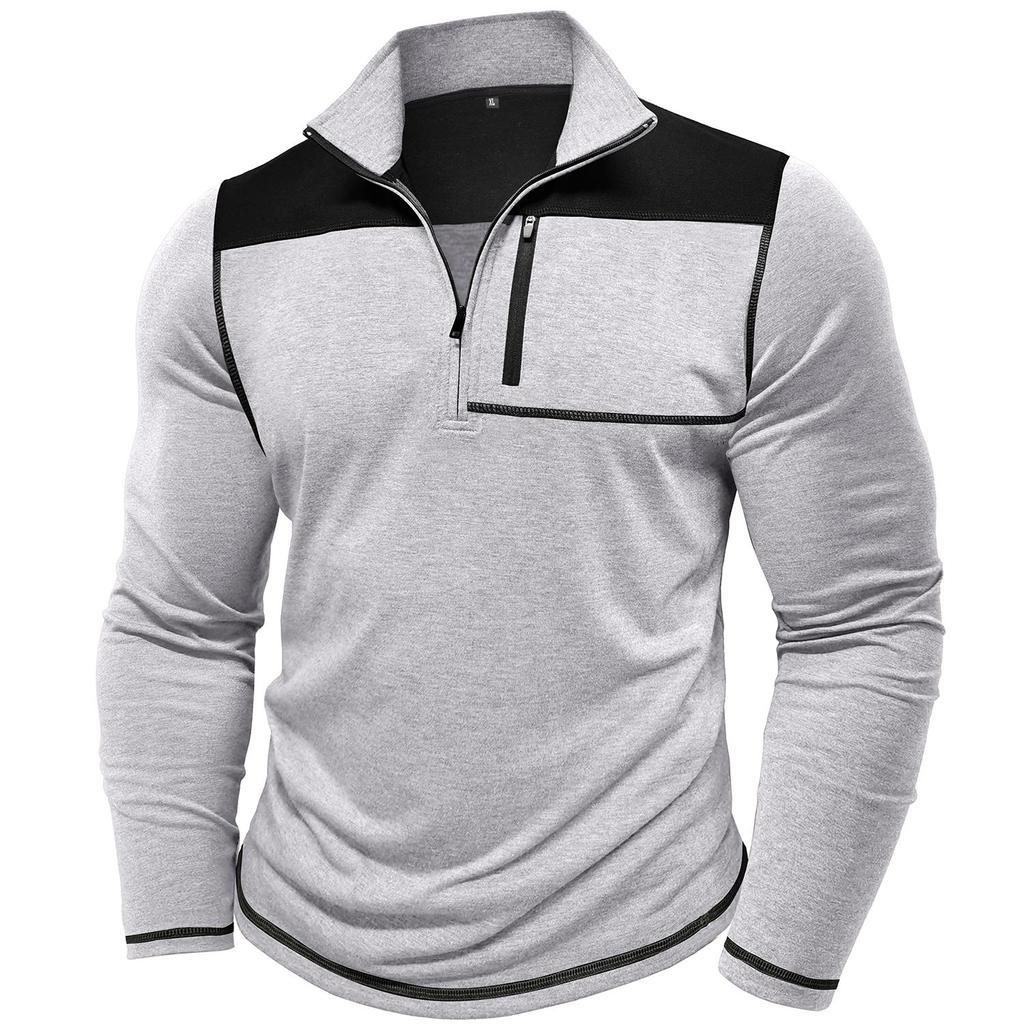 Pull over demi-zip sportif pour hommes avec poche poitrine pratique Chic und Stil