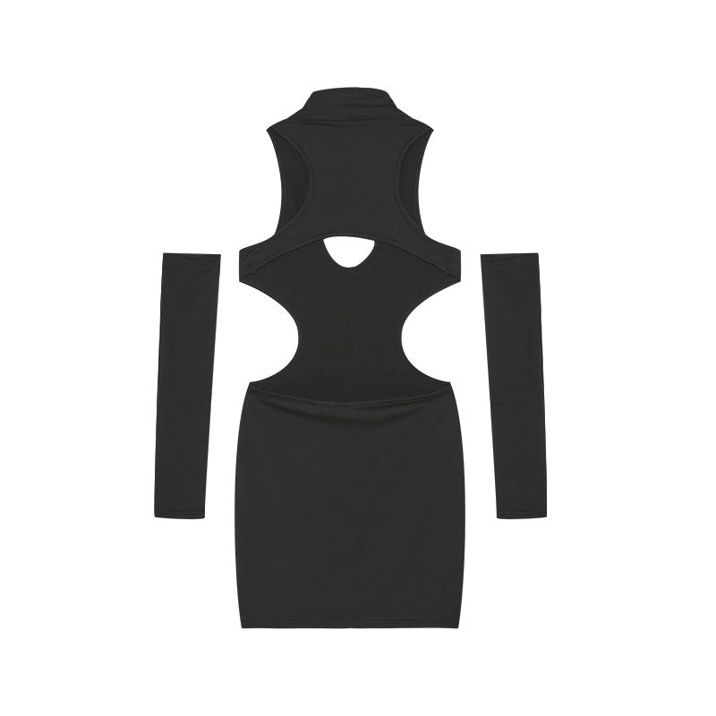 Robe mini à découpe pour femmes avec manches assorties Chic und Stil