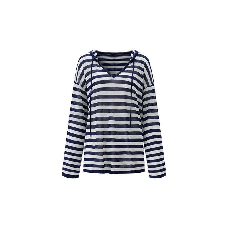 Haut à capuche pour femme léger à manches longues Chic und Stil