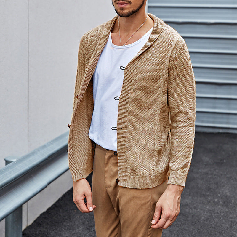 Cardigan en tricot décontracté pour hommes avec une structure raffinée et une coupe ouverte Chic und Stil