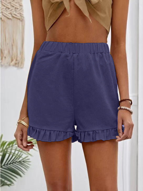 Shorts pour femmes avec ourlet froncé à enfiler Chic und Stil