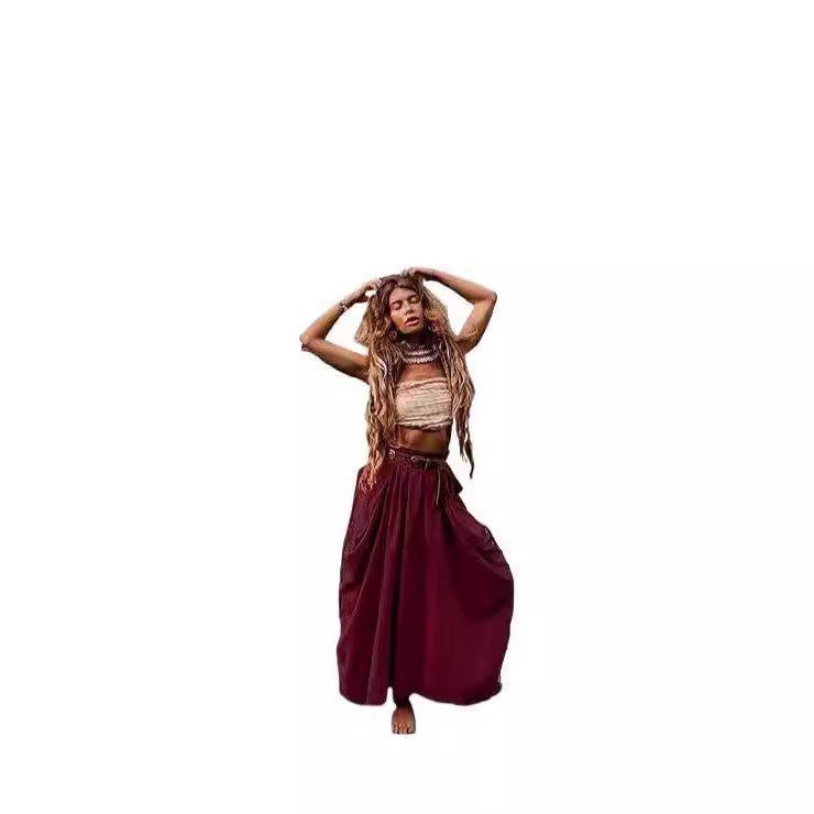 Jupe maxi décontractée pour femmes avec poches latérales pratiques et passants de ceinture Chic und Stil