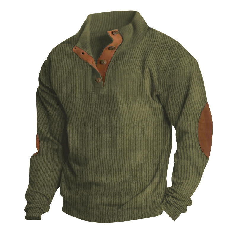 Pull en structure à vagues pour homme avec accents en cuir Chic und Stil