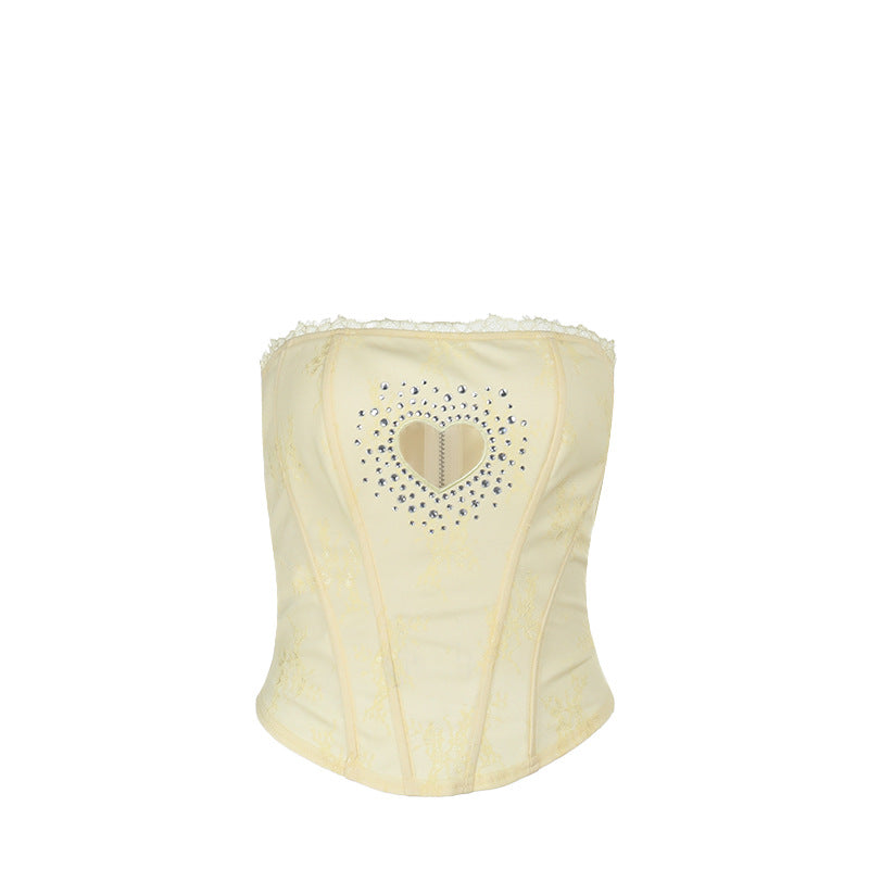 Haut corset sans bretelles en dentelle pour femme Chic und Stil