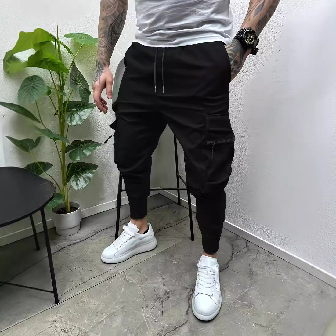 Pantalon de jogging cargo fuselé pour hommes Chic und Stil