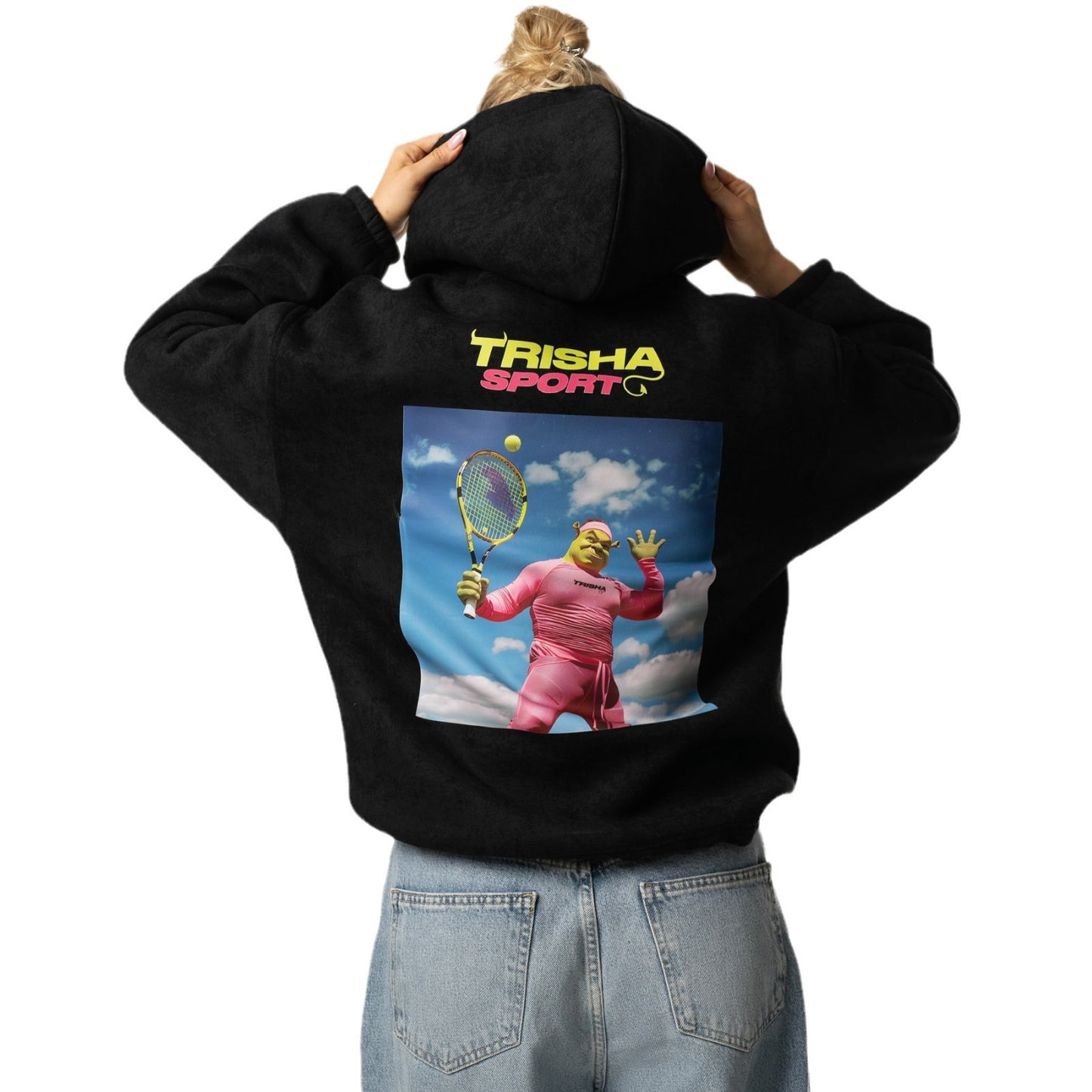 Dames Hoodie surdimensionné avec impression créative et capuche Chic und Stil