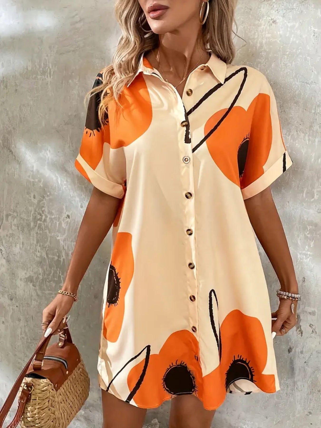 Robe shift à fleurs pour femmes Chic und Stil