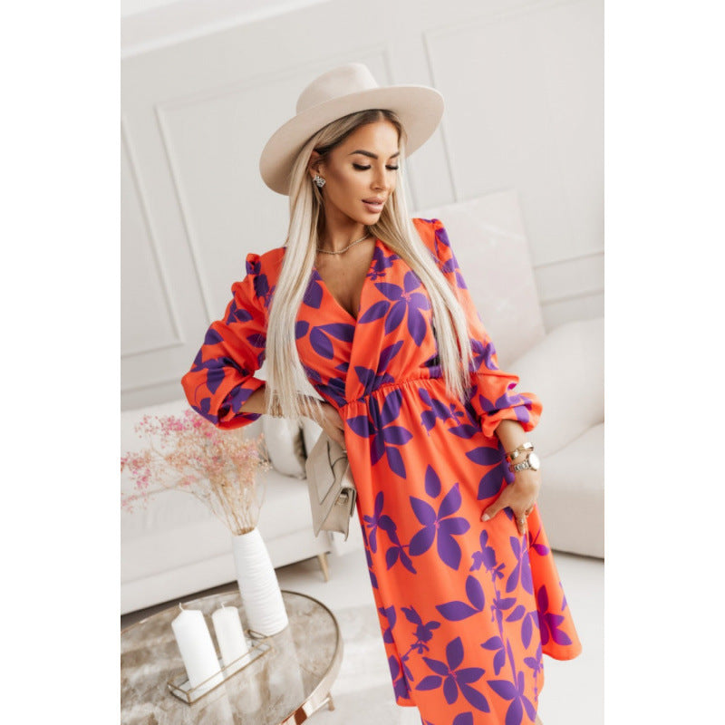 Robe portefeuille florale élégante pour femmes Chic und Stil