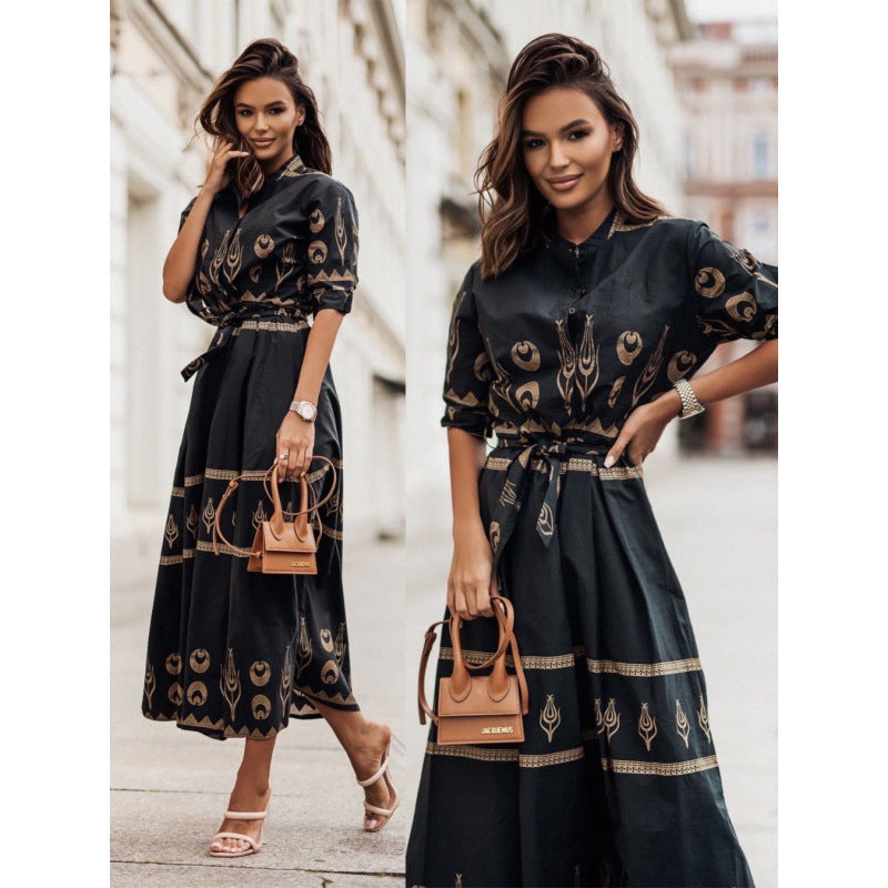 Robe maxi bohémienne pour femmes avec broderie détaillée Chic und Stil