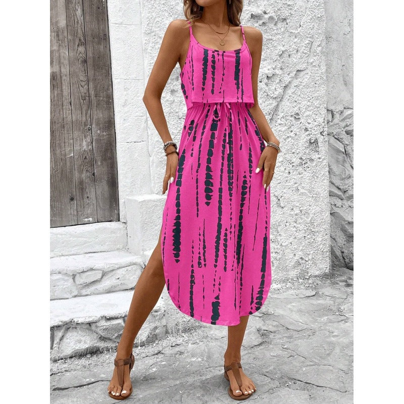 Robe maxi bohémienne pour femmes avec fente latérale Chic und Stil