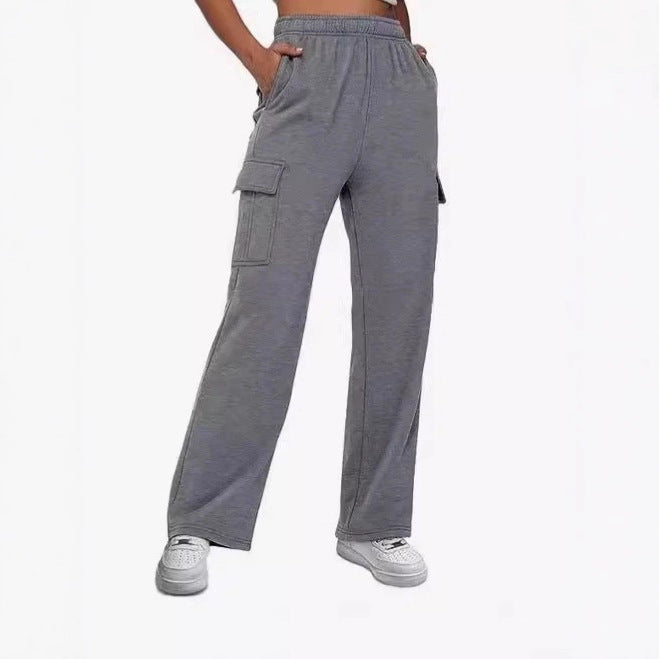 Pantalon cargo pour femmes avec jambe large et poches latérales pratiques Chic und Stil