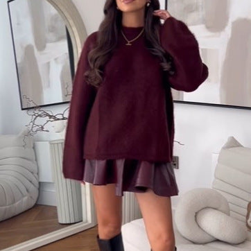 Pull-over en peluche oversized pour femmes avec coupe décontractée Chic und Stil