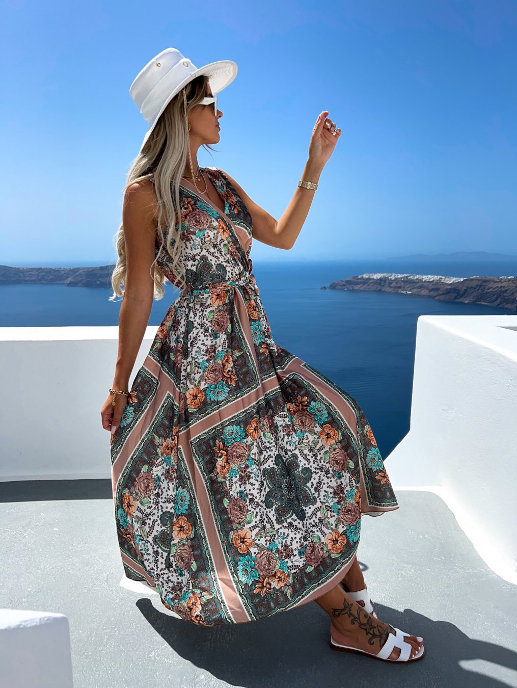 Robe maxi bohemian à fleurs Chic und Stil