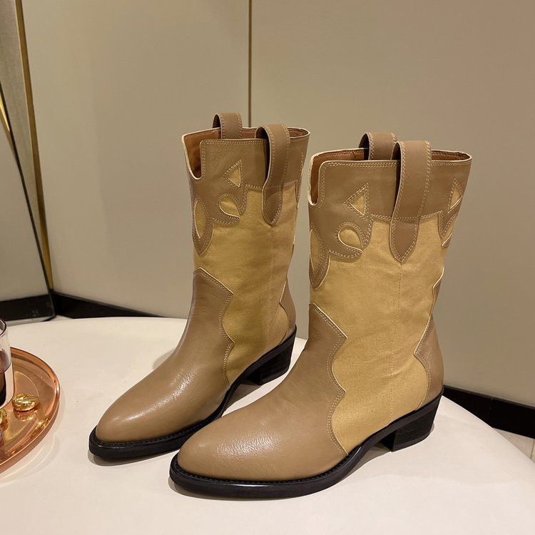 Bottines pour femmes de style cowboy avec un design unique et un talon compact Chic und Stil