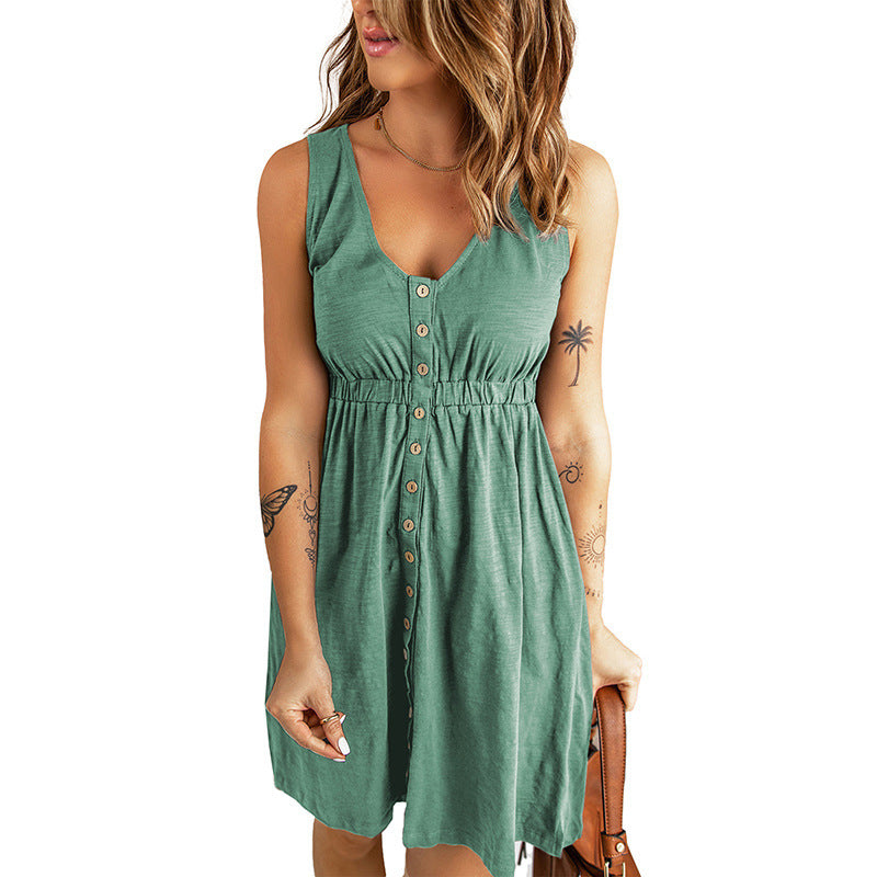 Robe d'été pour femmes avec patte de boutonnage Chic und Stil