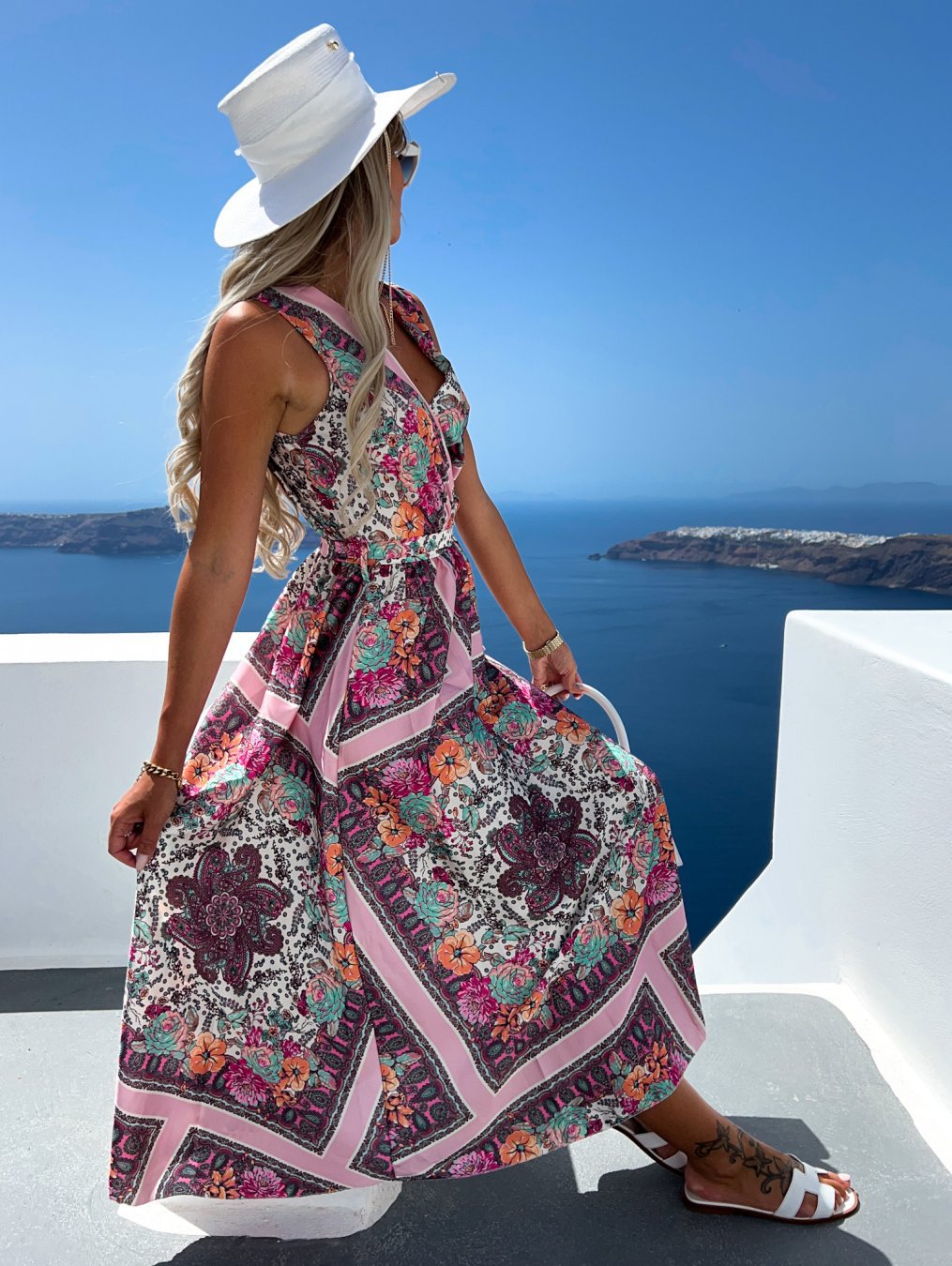 Robe maxi bohemian à fleurs Chic und Stil