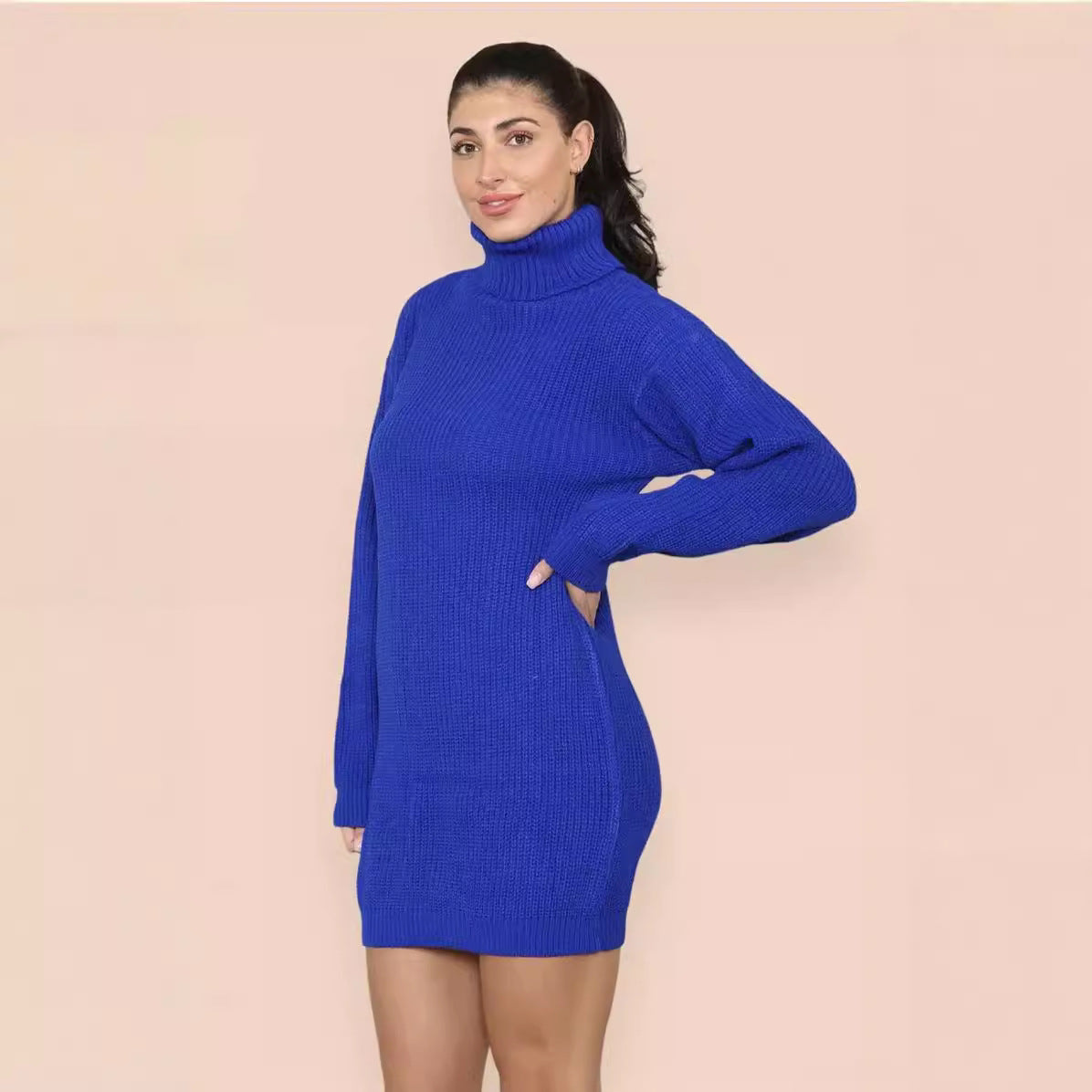 Robe en tricot pour femmes avec col montant et coupe décontractée Chic und Stil