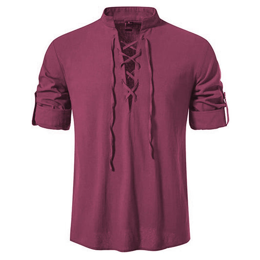 Chemise à manches longues pour hommes avec cordon de serrage Chic und Stil