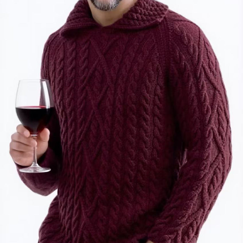 Pull à capuche en grosse maille pour hommes Chic und Stil