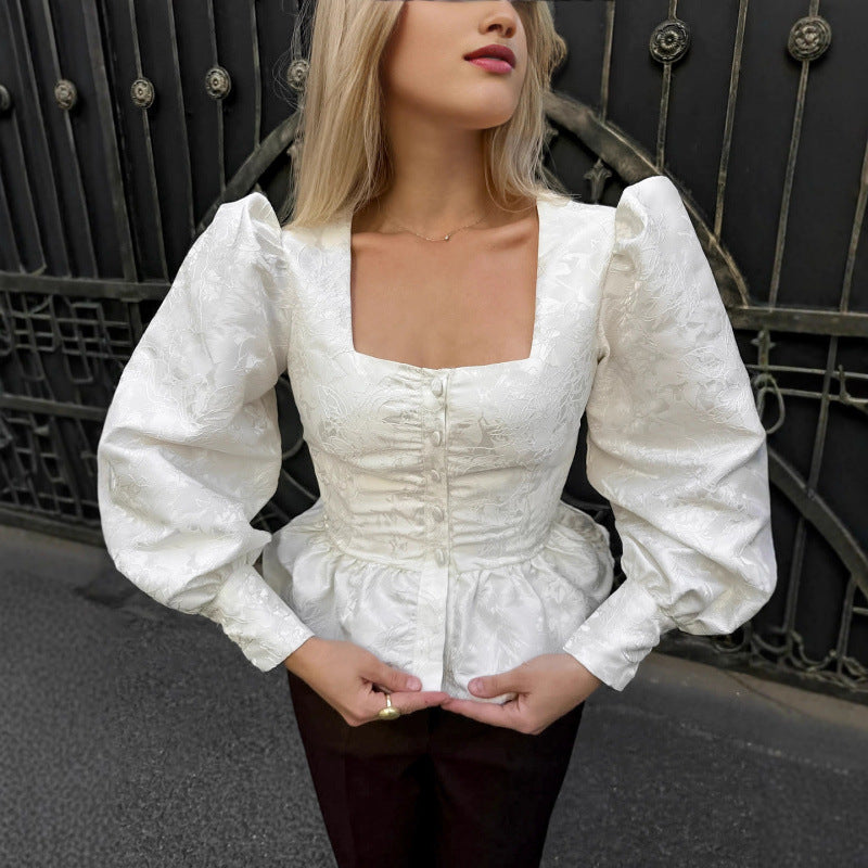 Dames Élégante Blouse avec Manches Bouffantes Chic und Stil